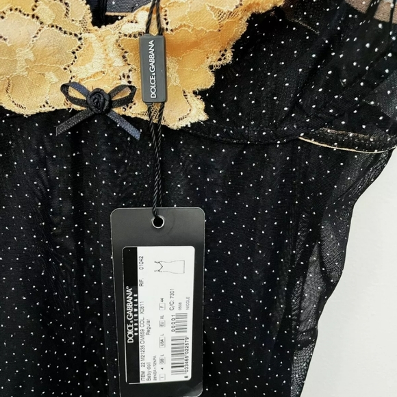 Dolce&Gabbana Black and Lace Trim Slip Dress size L - Picture 7 of 12